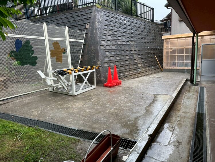 はつり作業施工完了 大阪府 施設内RC土間撤去工事
